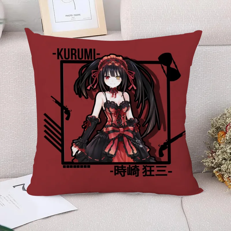 Pillow Covers Decorative Cushions Cover for Sofa Tokisaki Kurumi Pillowcase 40x40 Fall Decor Pillowcases 50x50 Pilow Cases Home