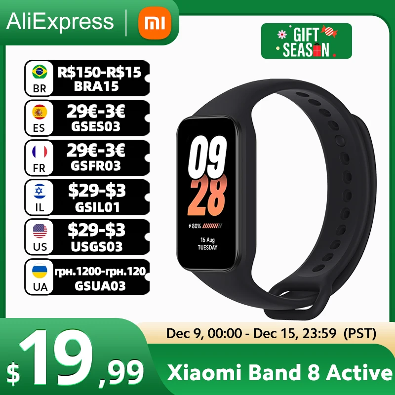 New Global Version Xiaomi Smart Band 8 Active1.47