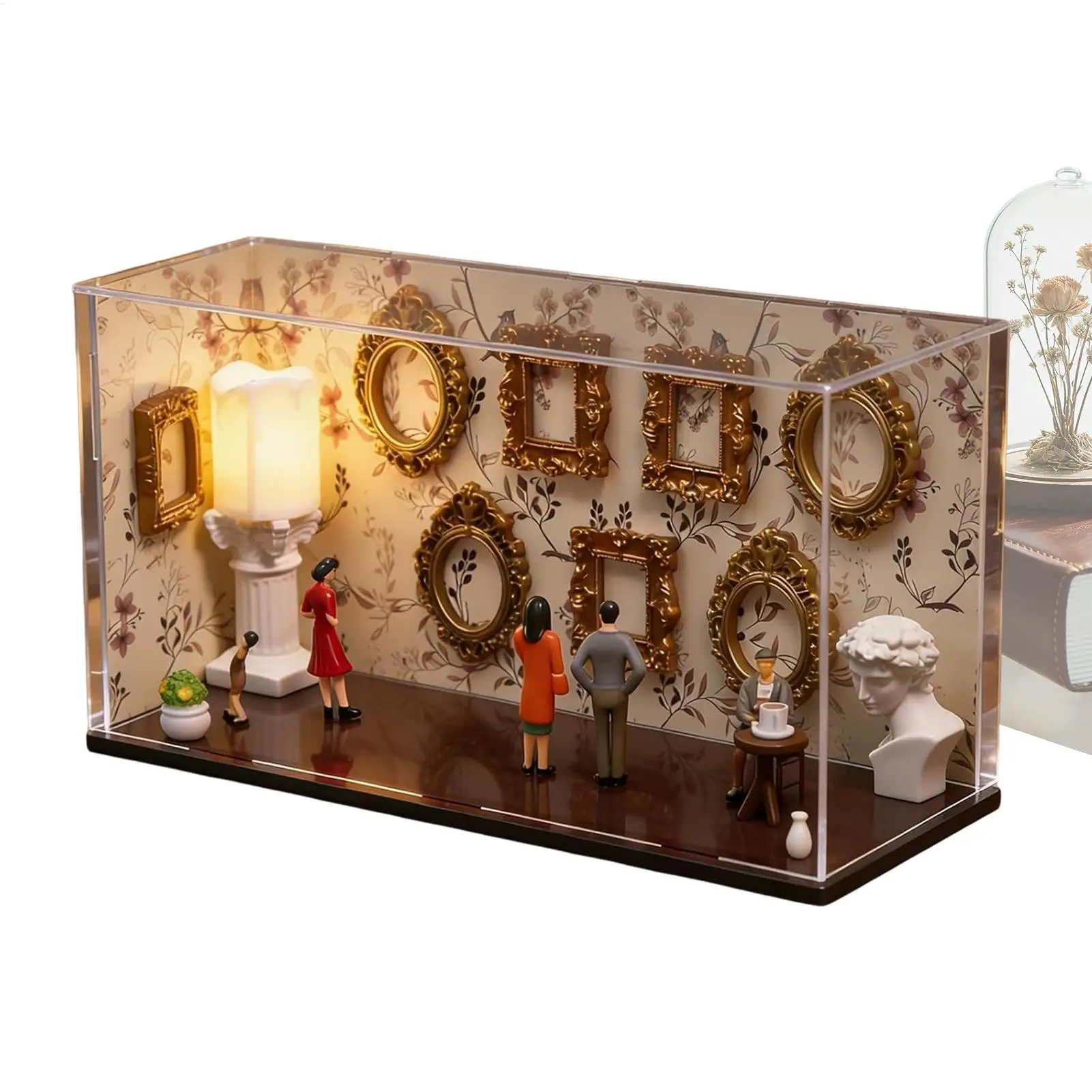 

Museum of Us Frame Tiny Picture Case with 5 Figurines Museum Photo Frame for Memory Home Travel Wall Office Mothers Mom
