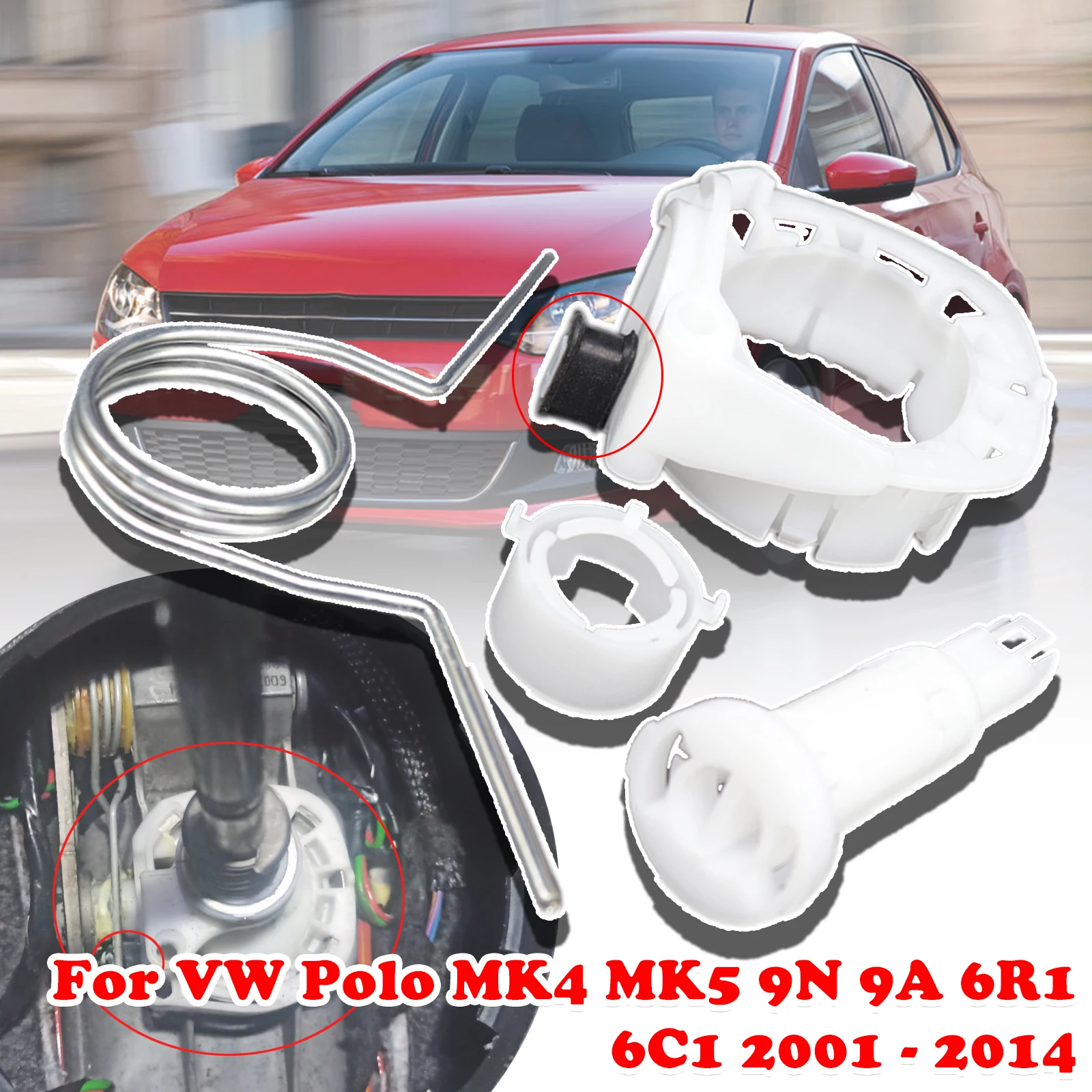 For VW Polo MK4 MK5 9N 9A 6R1, 6C1 Upgrade Gear Box Shift Lever Selector Socket Bush Spring Bearing Shell 6Q0711699 2001 - 2014