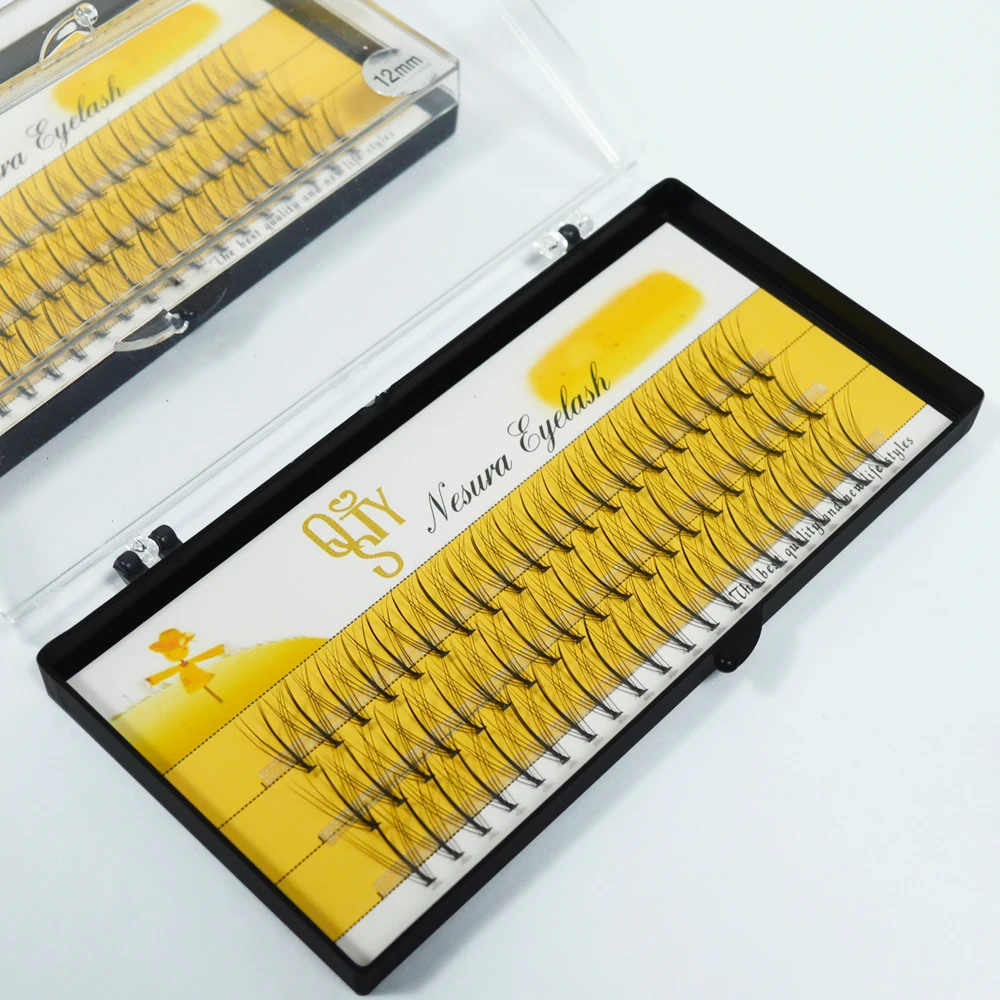 QSTY 10D Eyelashes Extension 60 Cluster Individual Soft Natural Mink Eyelash Grafting Faux False lashes Professional makeup