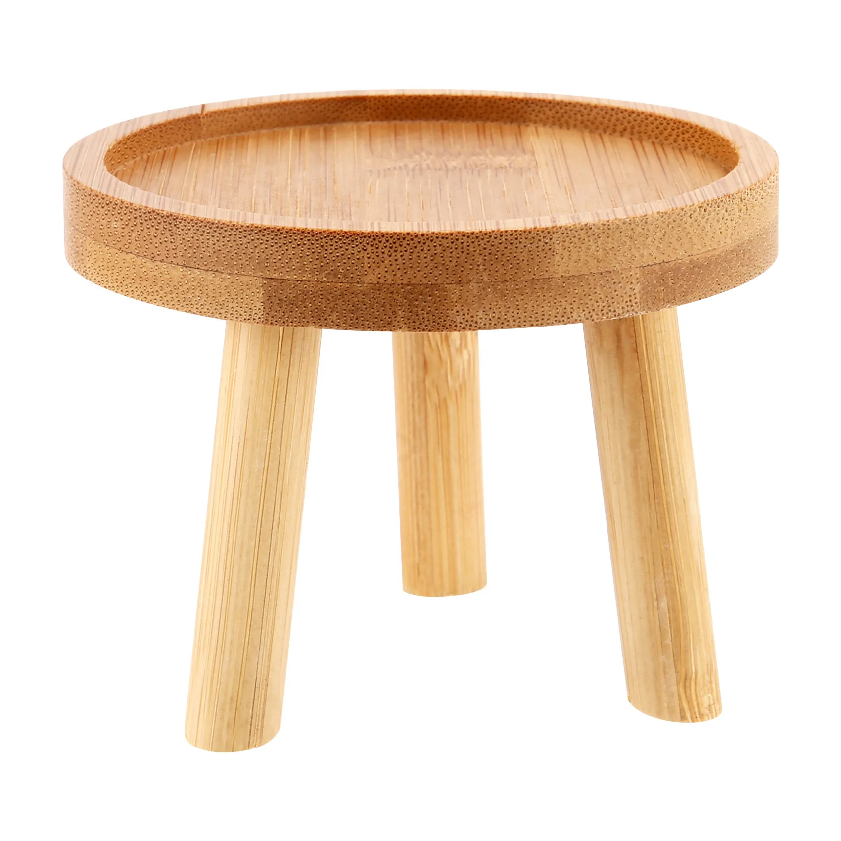 Suporte de planta de madeira para interior e exterior, Pot Base Holder Stool, High Stool, Suculent Shelf for Balcony, Round