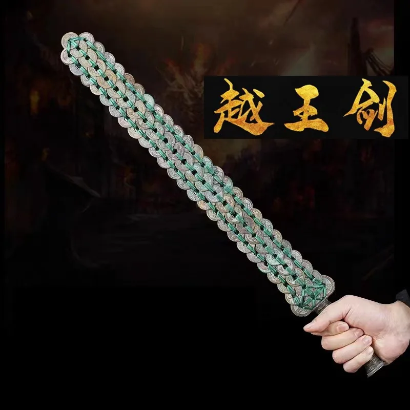 

Yue King Hook Sword Warring States Sword Copper Coin Antique Coin Sword Longquan Sword Qing Dynasty Five Emperors' Coins Sword H