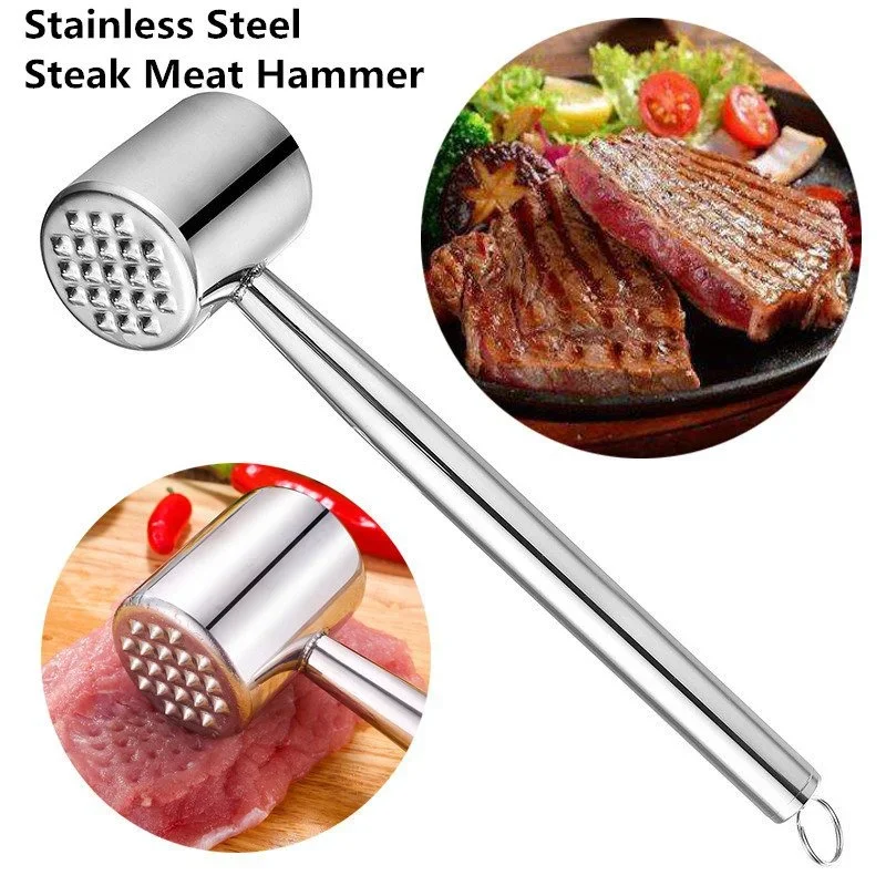 1Pc Multifunction 304 Stainless Steel Steak Meat Hammer Household Kitchen Meat Tenderizers Pounder