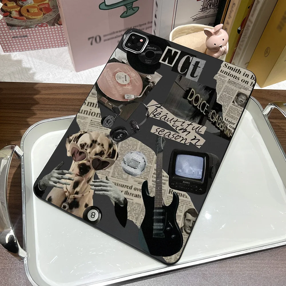 샤오미 패드 6S 7S 6 7 8 프로 11.2인치 미니 8.8인치용 무광 태블릿 케이스, 레트로 콜라주 달마시안 Y2K 엣지 스타일리쉬 디자인