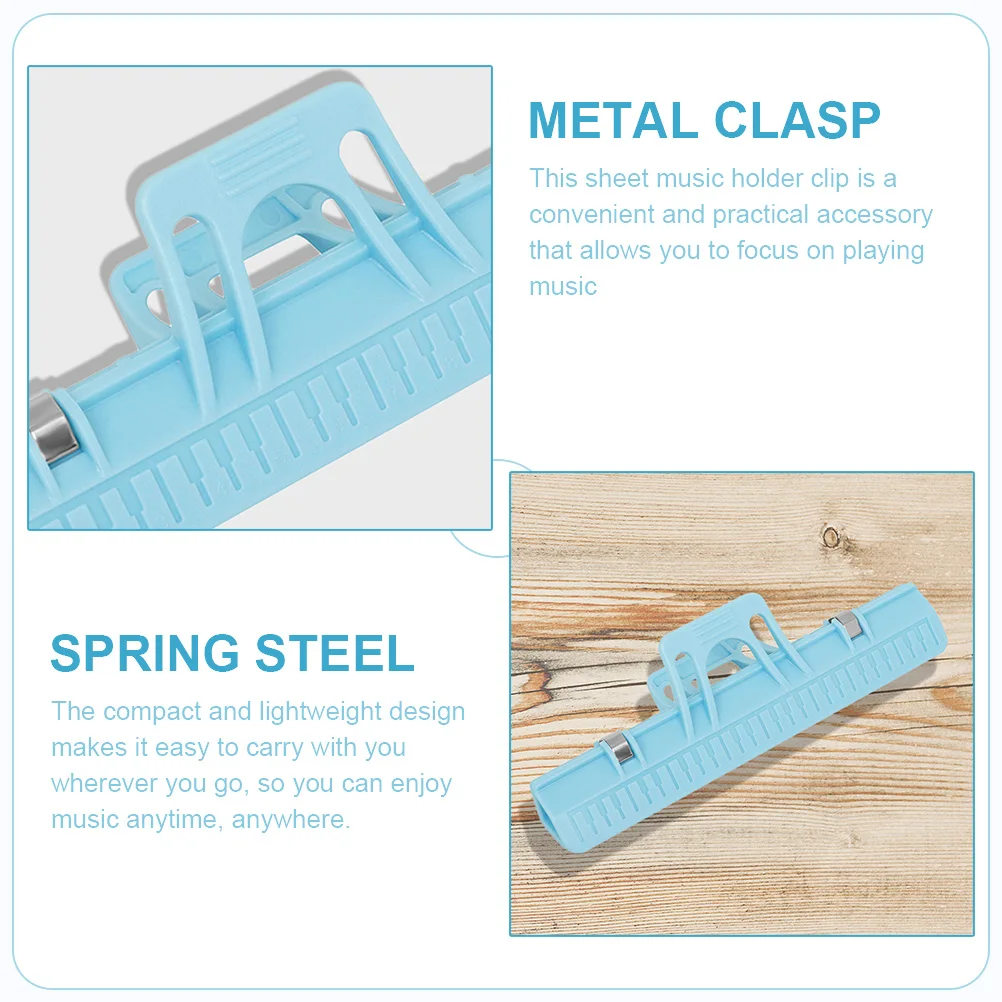 

2pcs Sheet Music Holder Clip Piano Guitar ABS Spring Steel Durable Lightweight Music Page Sheet Notation Score