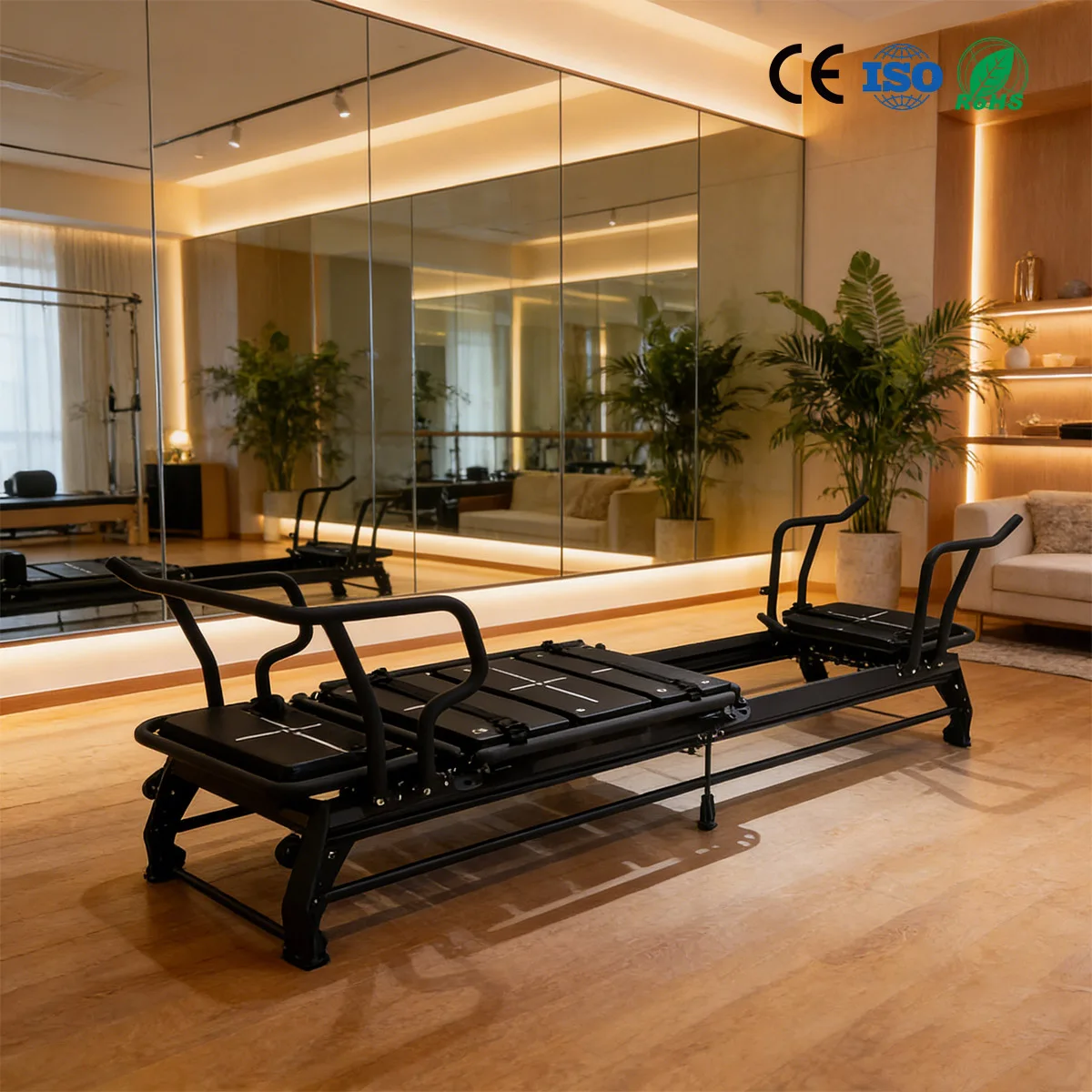 Commercial Aluminum Pilates Reformer MegePro Machine Adjustable High Load Capacity Pilates Reformer Equipment for Gym