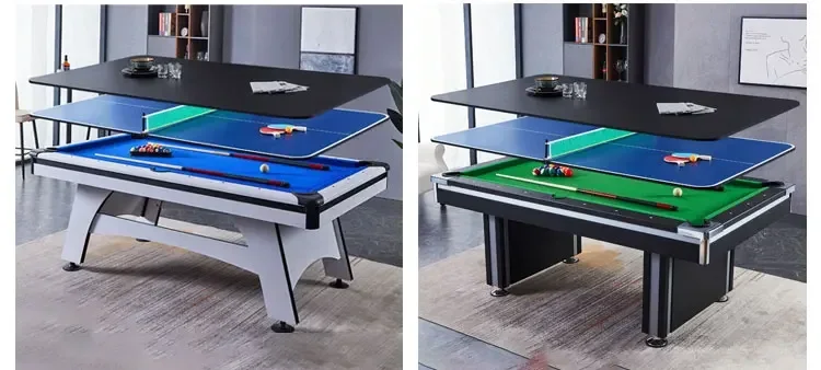 3 in 1 7FT Multi Functional Games Billiard Pool Table/Air Hockey Table/Soccer Football Game Table