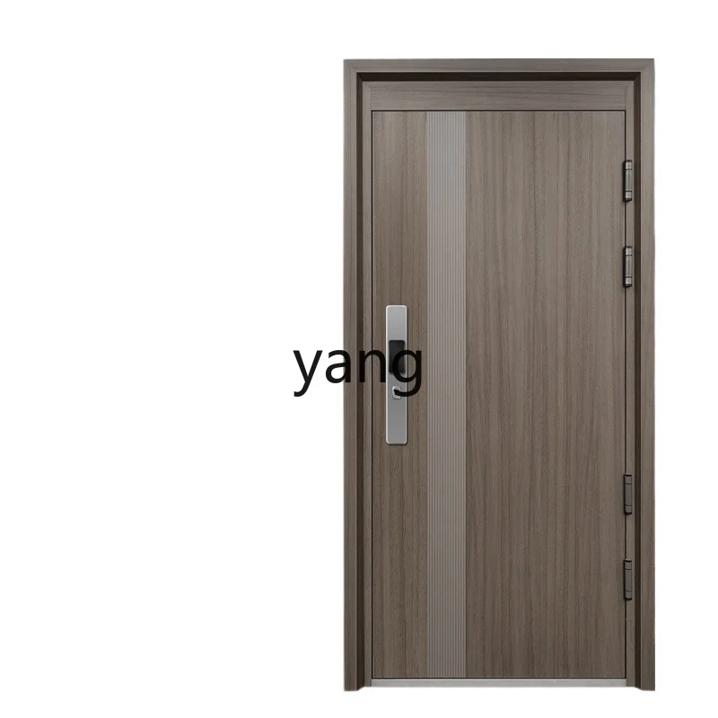 

Yjq Anti-Theft Entry Door Household Grade a Zinc Alloy Door Smart Lock Safety Entrance Door Wood Grain