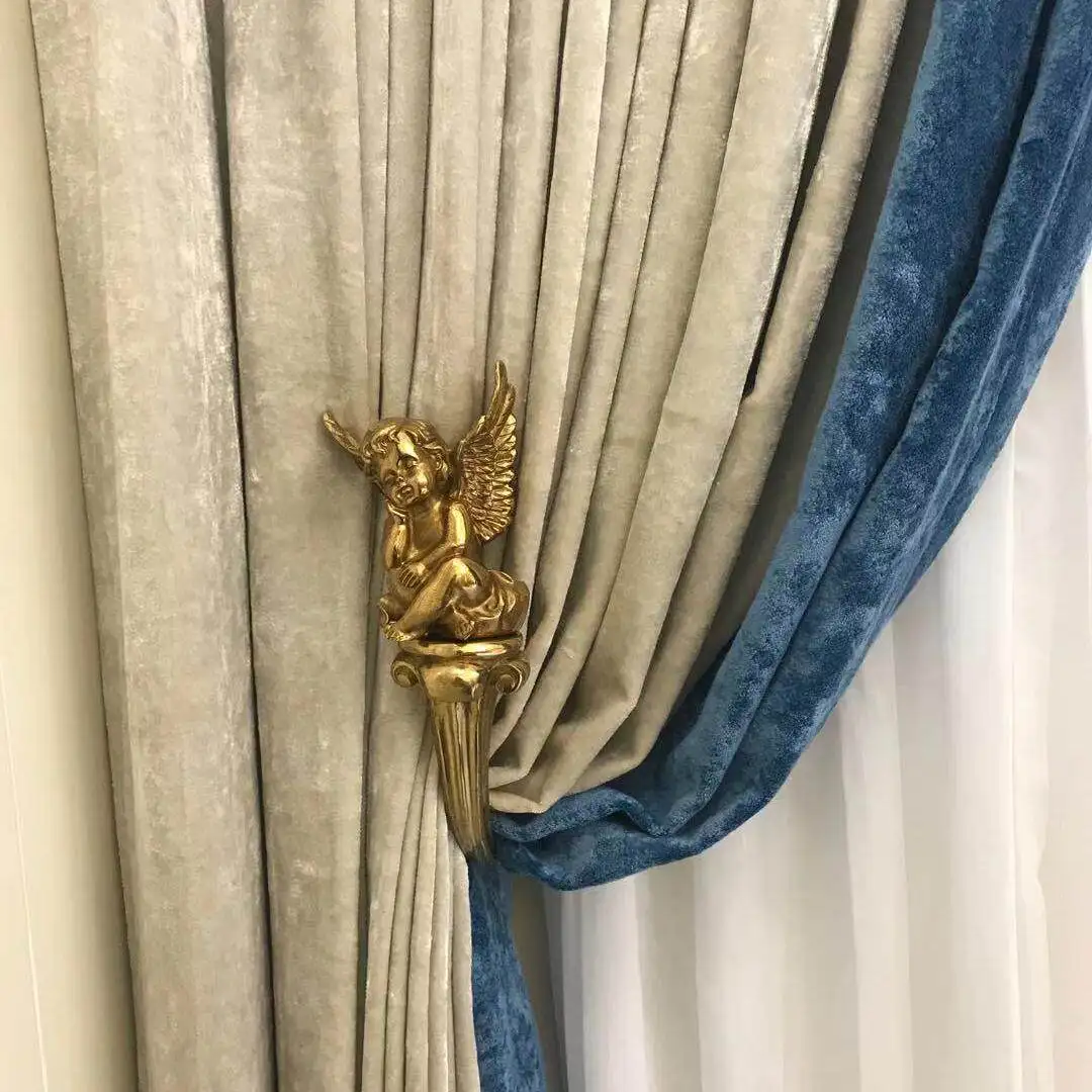 Brass curtain hook, wall decoration storage, window screen retaining wall hook