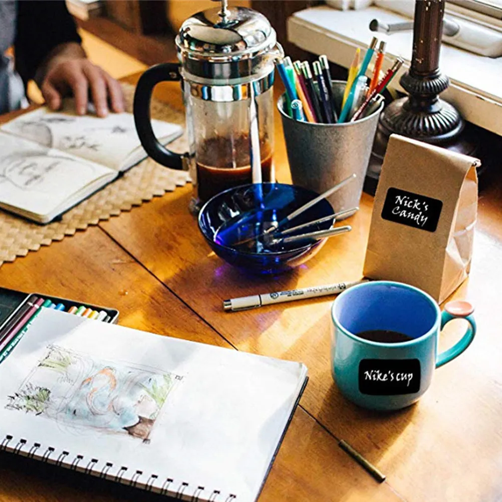 

120 самоклеящихся водонепроницаемых этикеток для досок-белых досок, для контейнеров для хранения продуктов, меловых этикеток для кухонных органайзеров