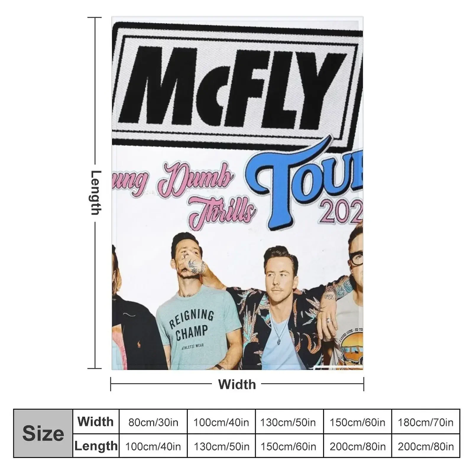 McFly Tour 2021 Throw Blanket Cute Plaid Cute warm for winter Retros Blankets