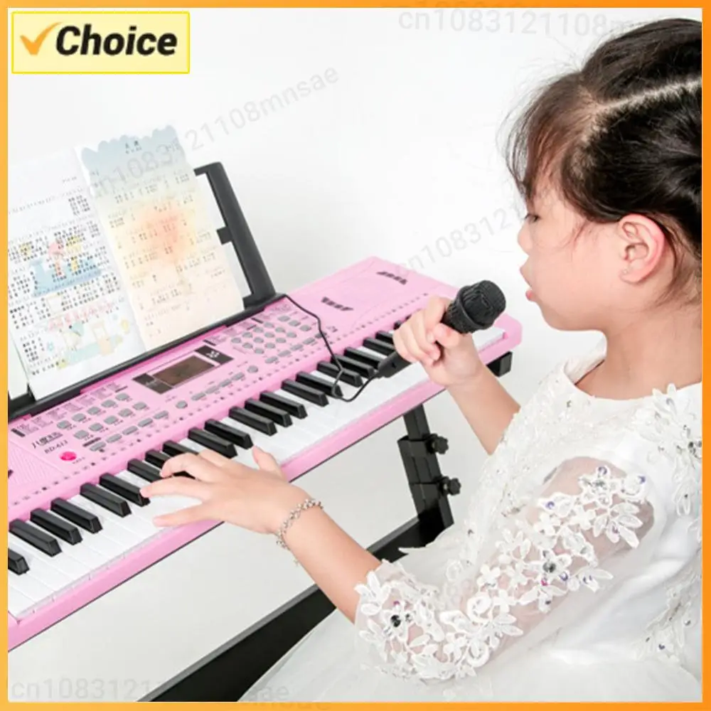 

61-клавишная электронная клавиатура-пианино со стойкой, мини-клавиатура-пианино, портативная музыкальная клавиатура для начинающих, детей и взрослых