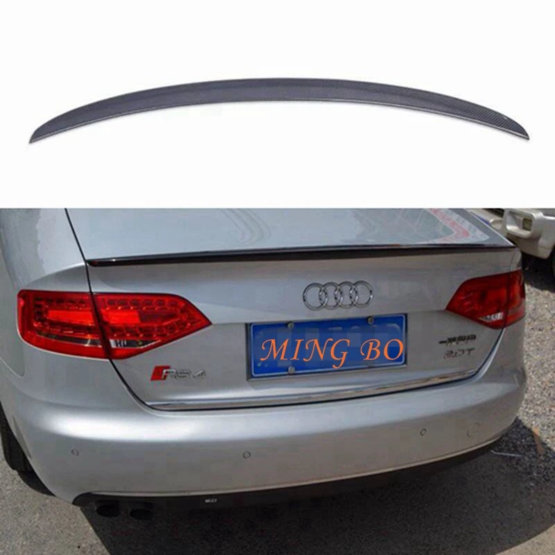 

For AUDI A4 B8 Sedan S Style Carbon fiber FRP glossy black Rear Spoiler Trunk Wing 2008-2011