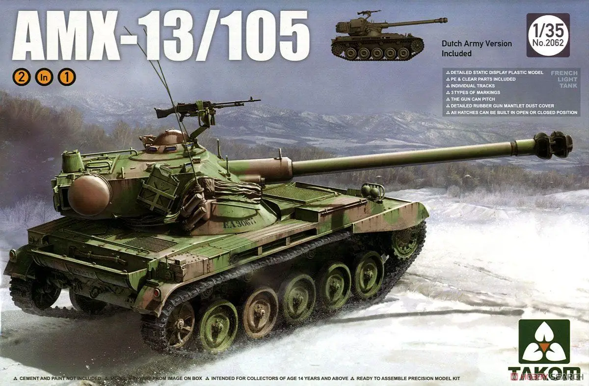 Takom 2062 1/35 Scale French Light Tank AMX-13/105 Model Kit