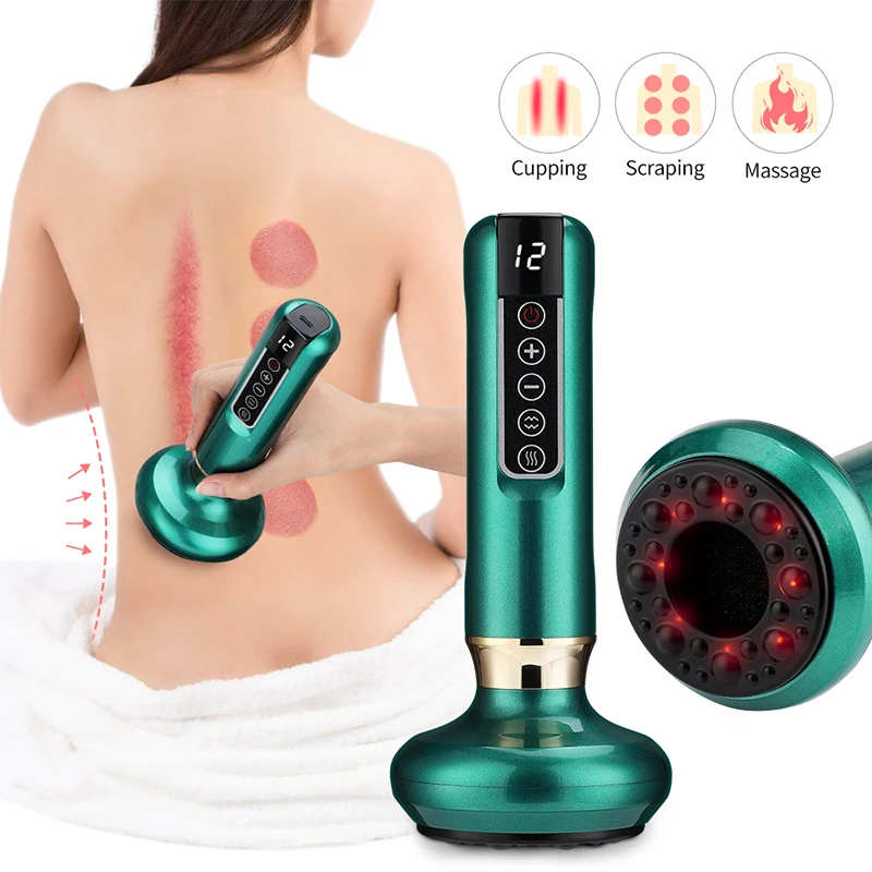 

Portable Electric Smart Cups Massager Device Heated Vacuum Cupping Machine Electric Cupping Therapy