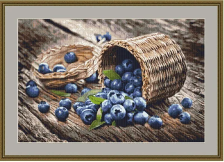 

Blueberries in the box 63-45 Cross stich Kits Homfun Craft Cross Stich Painting Decorations For Home