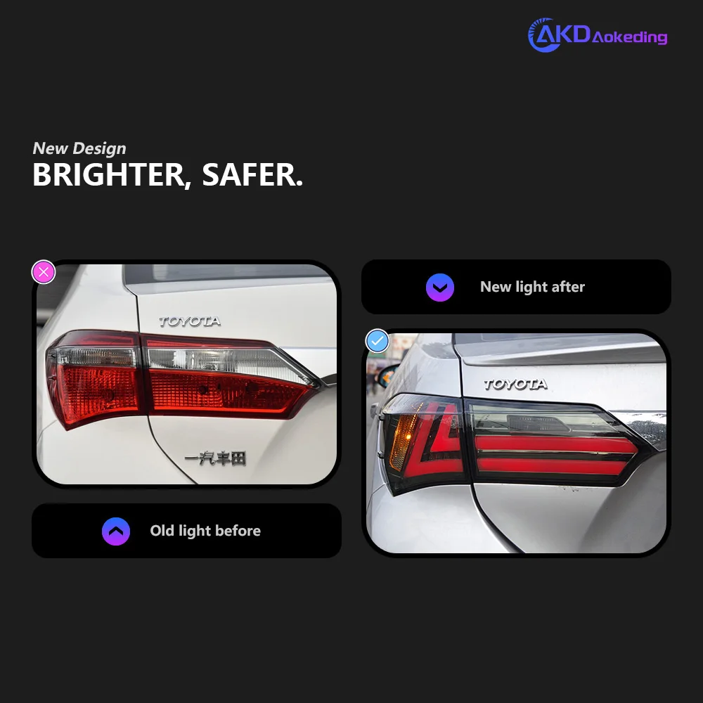AKD Car Styling for Toyota Corolla Tail Lights 2014-2017 New Altis LED Tail Lamp LED DRL Signal Brake Reverse auto Accessories