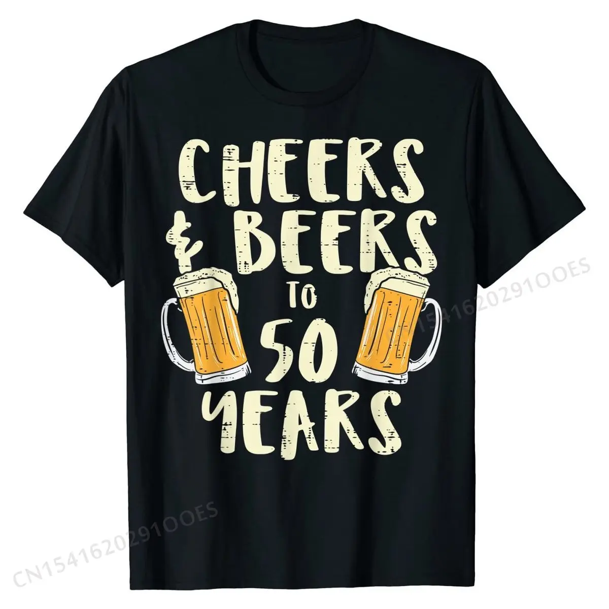 Mens Cheers Beers 50 Years Funny Fifty 50th Birthday Gift For Men T-Shirt Cotton Men's Tshirts Tops T Shirt Coupons Casual