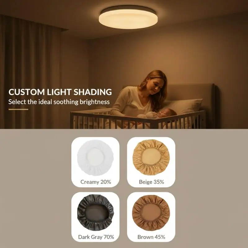 Ceiling Lamp Shade Nordic Style Wear Resistant Anti-Glare Fabric Cover for Bedroom Bedside Home Decoration