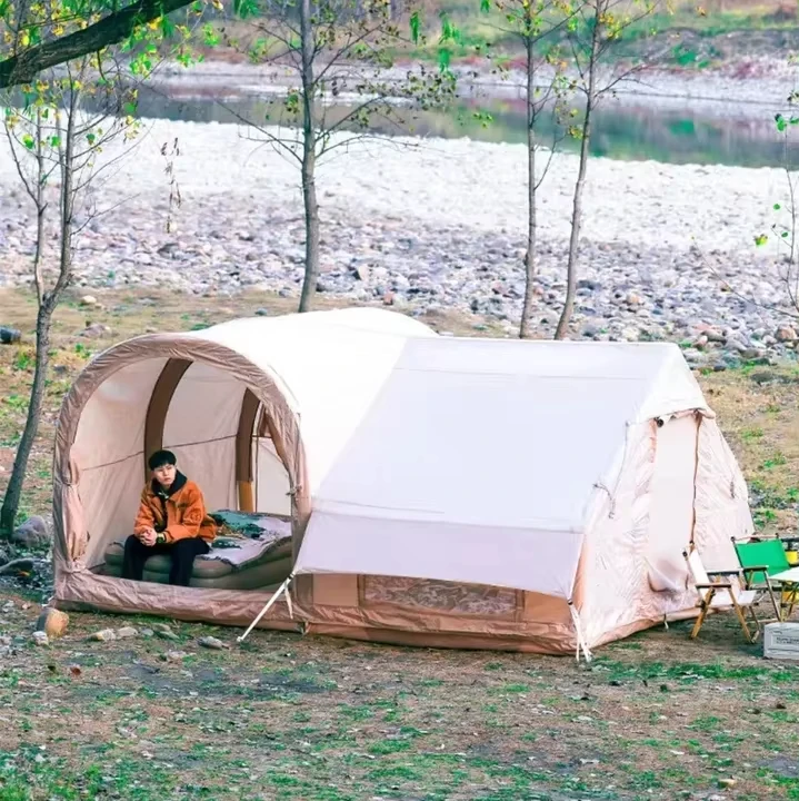 

One-stop Customization Pink House Waterproof Tent With Two Rooms Inflatable Air 10 Person Family Single Camping Tent Outdoor