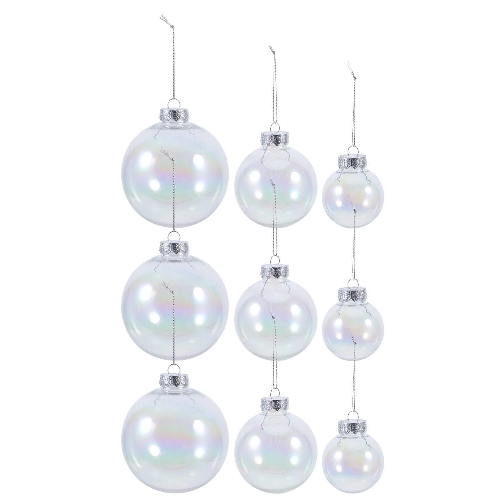 

9Pcs Iridescent Christmas Balls Hanging Tree Ornaments Decorative Holiday Decor for Wall Door Window Fireplace Xmas Party