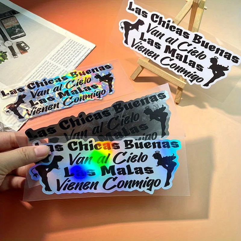 

Good Girls Go to Heaven, Bad Boys Follow Me - Spanish Motorcycle Stickers, Waterproof and Sunscreen Durable