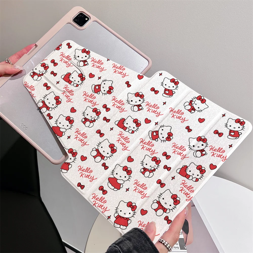 

Чехол для планшета 2025 года для iPad Pro 11 Air 11 дюймов 9,7 10,2 5-й 6, 7/8/9 10-й 11-й мини 6 7 Air 3 4 5 6 10,9, вращающийся чехол Hello Kitty
