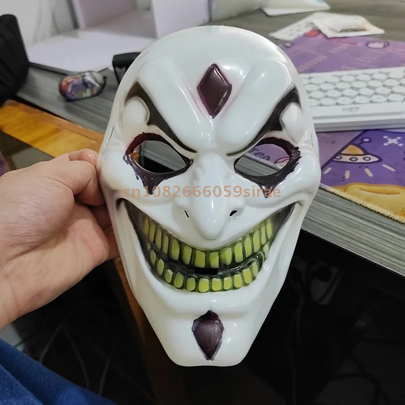 {CC44} 1個 ジョーカー フルフェイスマスク 面白い大きな金歯の笑顔マスク クールな男の子用ヘッドギア ハロウィンコスプレ小道具
