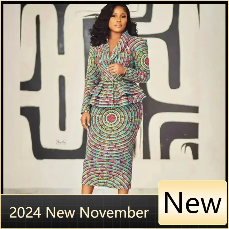 

Customized 2 Piece Skirt Sets African Dresses For Women Nigeria Turkey Africa Clothes Office Lady Dress Dashiki Ladies Ankara Fe