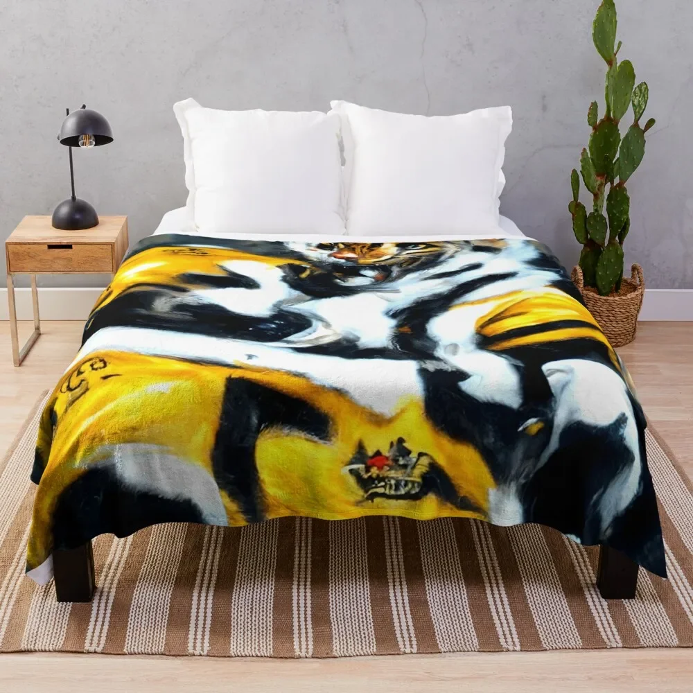 

Hamilton Tiger Cats! Throw Blanket Faux Fur Soft Warm Blanket for Bed