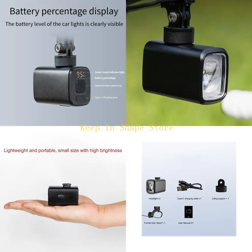 

U1JC Aluminum Alloys Bicycles Front Light Auto Light Sensors Vibration Switches