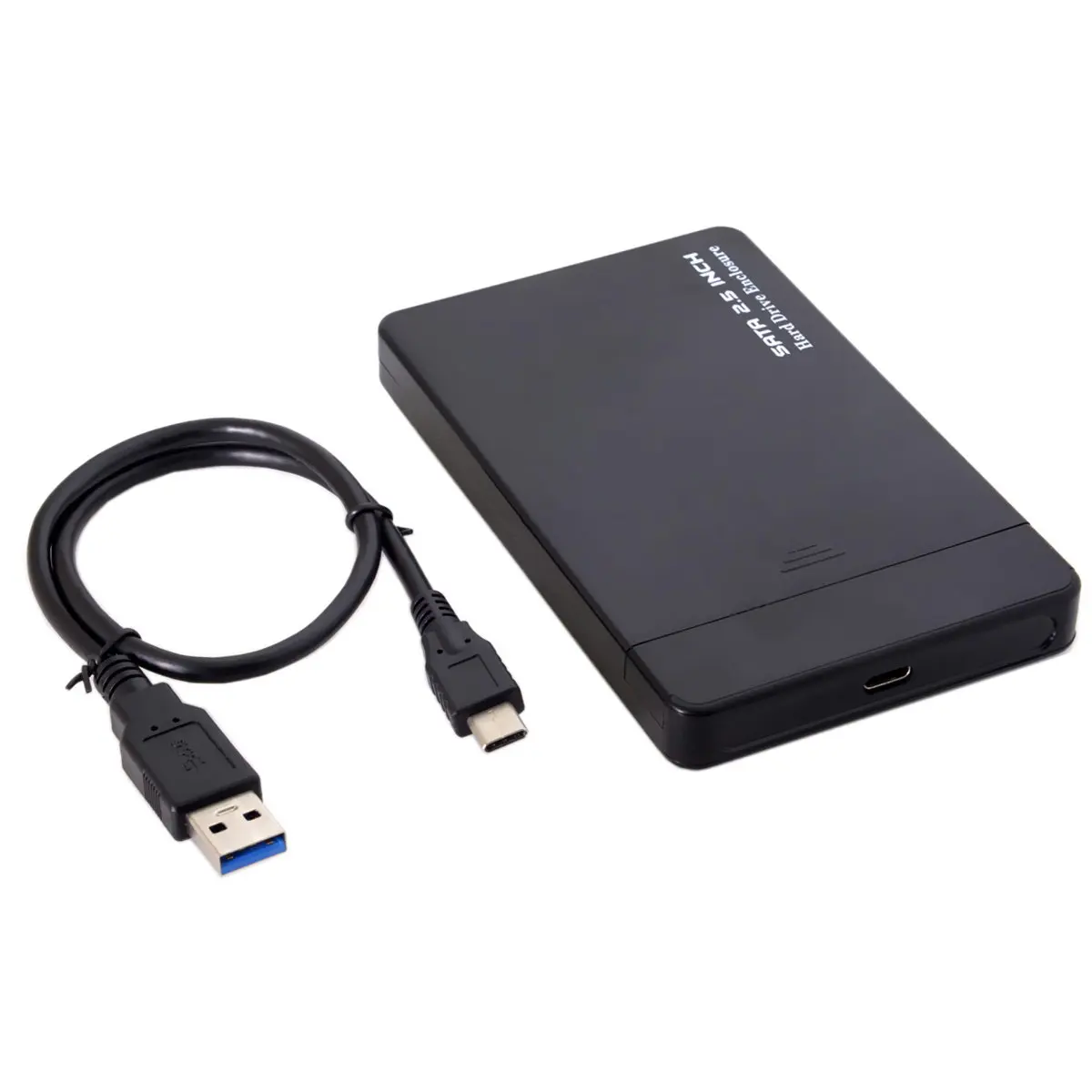 

MDR USB-C Type-C to 2.5 Inch SATA SSD HDD External Hard Disk Enclosure for Laptop & PC Black White