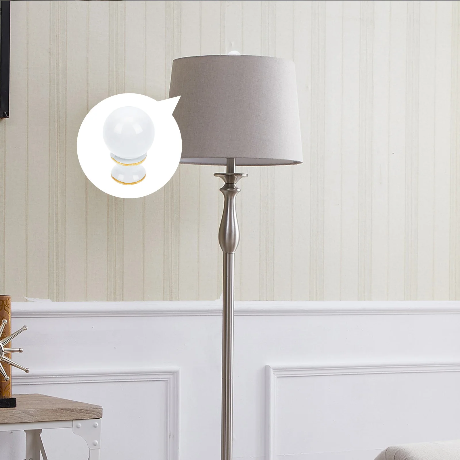 

4Pcs Lamp Finial Cow Horn Bracket Retro Style Durable Decorative Caps Knob for Table Floor Light Shade Accessory