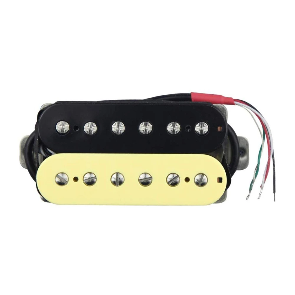 1 Set 2 Pcs Neck and Bridge High Output Alnico 5 Guitar Pickup Double Coil Humbucker Pickups For Electric Guitar (Cream+Black)