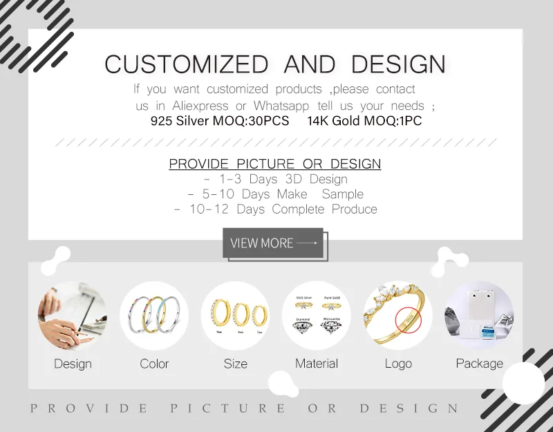 AIDE 925 Sterling Silver Wholesale Design 14K/18K/24K Solid Gold Earring Women's Wedding Engagement Jewelry VIP Customize Design