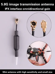 5.8G IPEX interface FPV Omni-Directional Linear High gain omnidirectional Brass Antenna 2dBi RG178 line 40mm Transmitters sensor