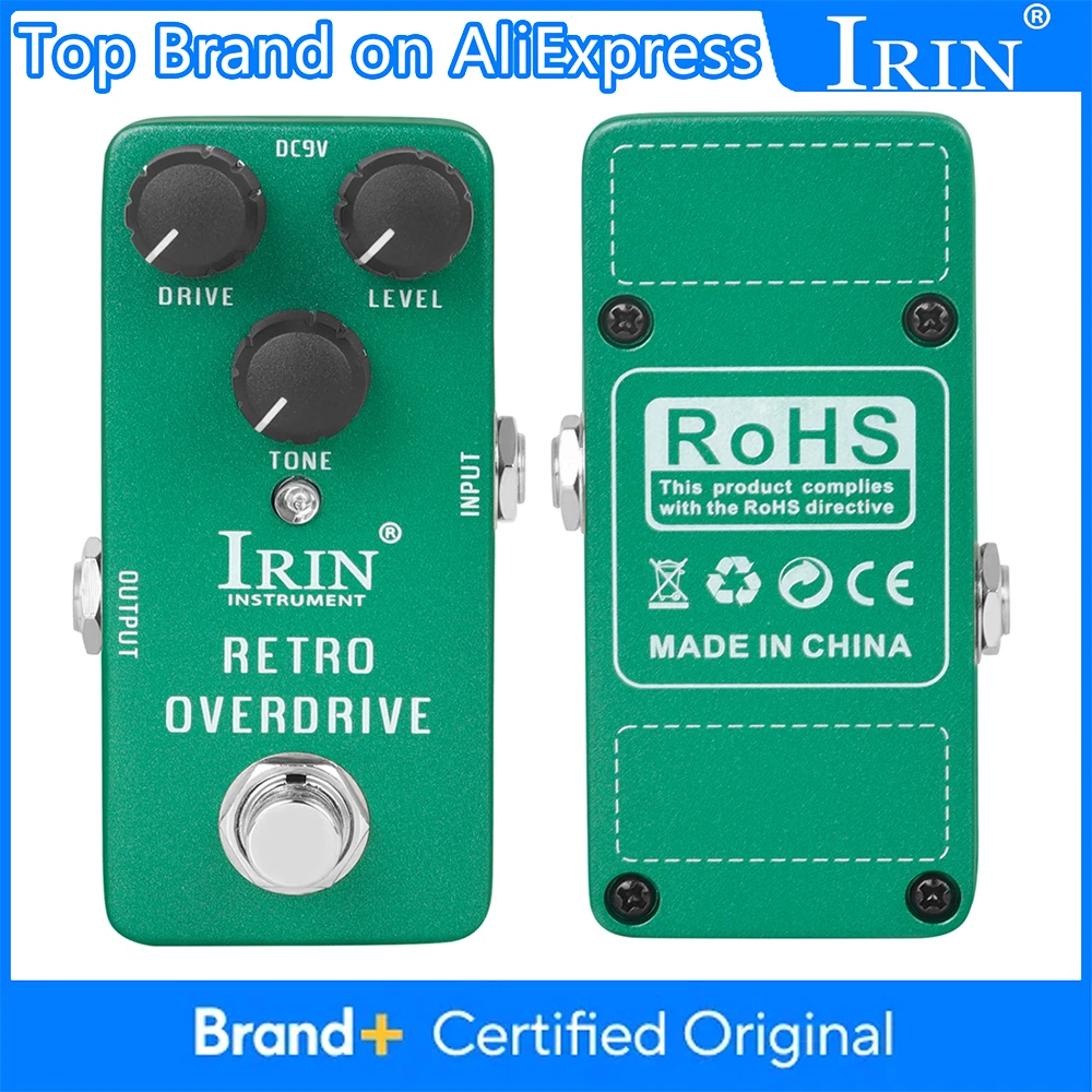 

Педаль эффектов для гитары IRIN RS-01 Retro Overdrive, эффекты овердрайва, True Bypass, металлический корпус, аксессуары для электрогитары