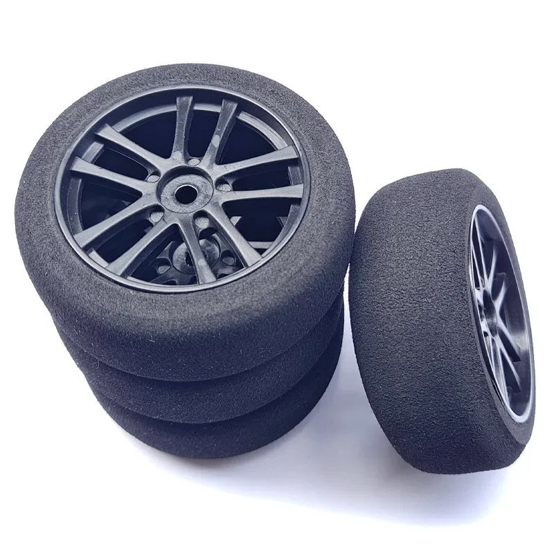 4Pcs 66mm Sponge Foam Wheel Tire Tyre for 1/10 RC Buggy RC Off-Road Car Racing Rally Car Drift Car HSP Sakura Tamiya