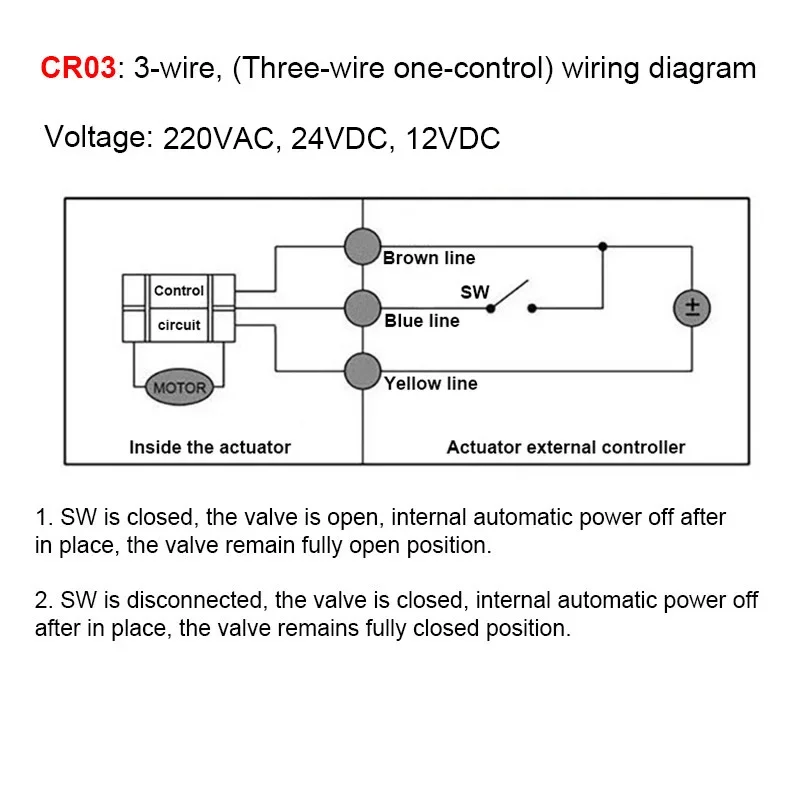 Waterproof Electric Ball Valve Brass Three-Way T/L type Three-Wire two-control Three-Wire one-control 220V 24V 12V Motorized