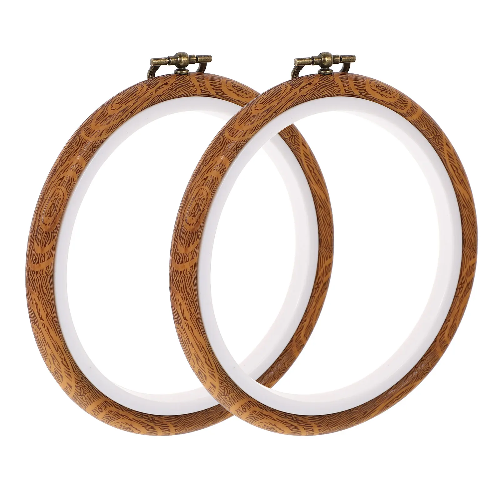 

2pcs Embroidery 21 Plastic Circles 8CM Plastic Circles Cross Stitch Supplies Imitation Wood Circle Quilting H