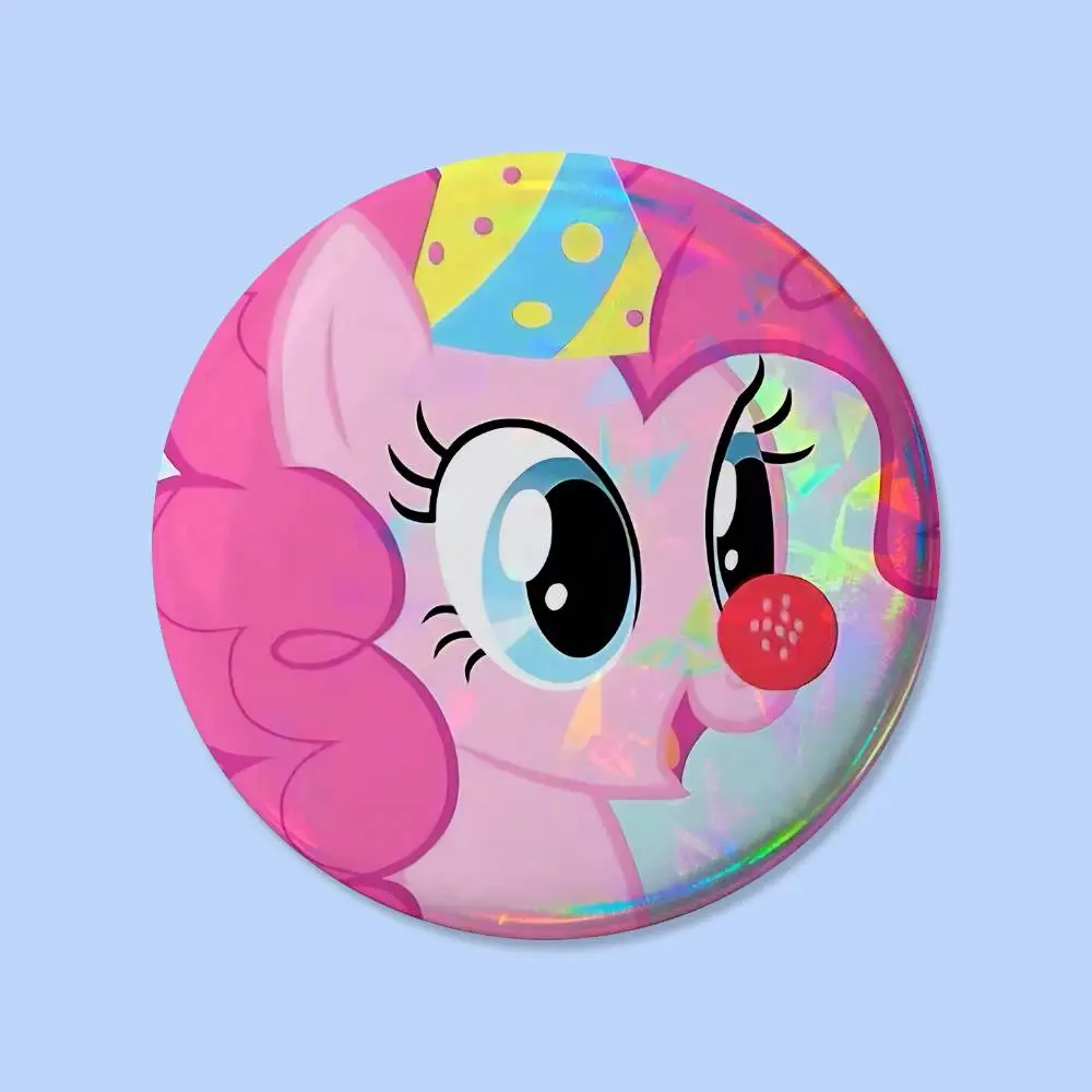 P-Pinkie P-PieS Niedliche Abzeichen 25 32 44 58 75 mm Runde Cosplay-Pins Taschendekoration Fans Sammlerstücke Freunde Geschenke Brosche Souvenir – Detail 11