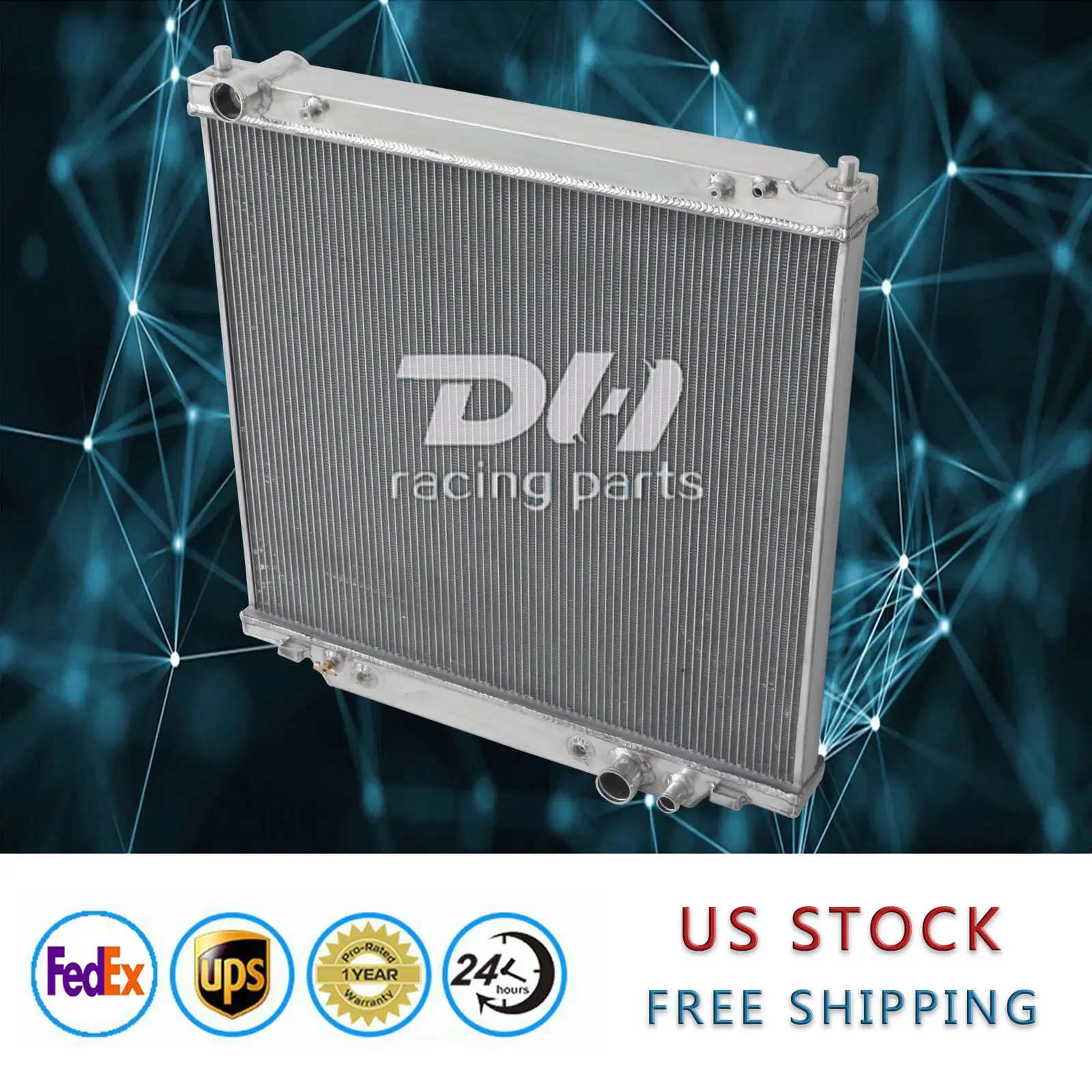 DH صالح فورد F250 F350 F450 F550 6.8/7.3L AT/MT 1999-2005 أداة 4 صفوف مشعاع ألومنيوم