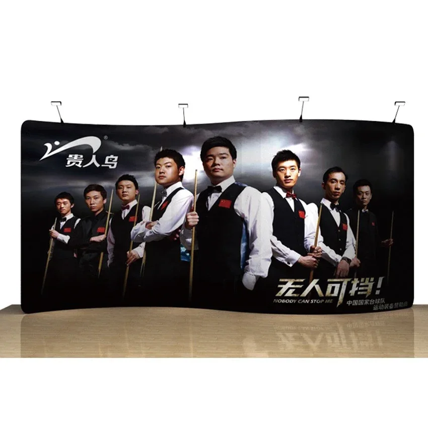 Portable 20ft S Tension Fabric Trade Show Display Backdrop Wall Booth Exhibits Pop Up Banner Stand with Custom Graphic