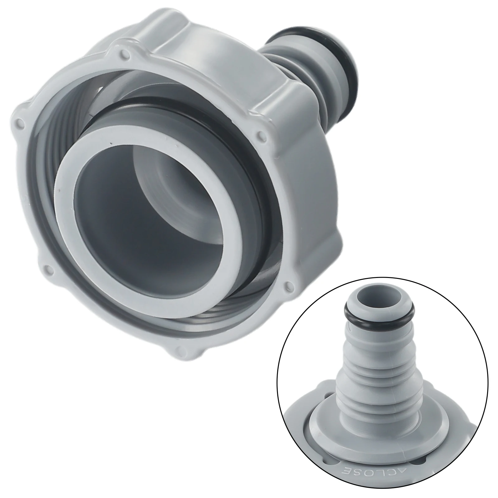 

1pc P6H1419 Drain Valve Gray For Draining Pool Hose Adapter Replacement Outdoor Pool Accessories Solid Durable Practical