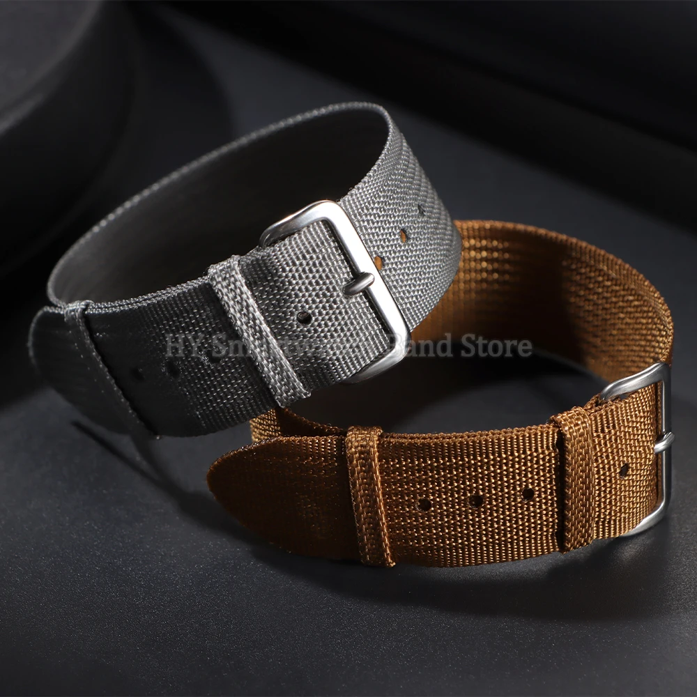 ไนลอน 20 มม.22 มม.สําหรับ Seiko สําหรับทหารกีฬาสายรัดข้อมือผู้ชายผู้หญิง Universal สร้อยข้อมือ Ribbed สายรัดข้อมืออุปกรณ์เสริม