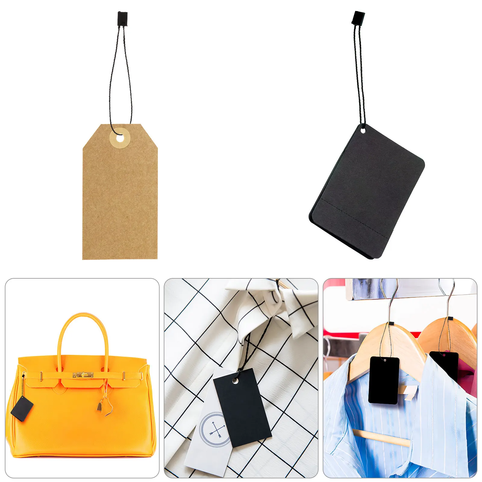 

950Pcs Plastic Hang String Tags Premium Snap Lock Clothing Label Fasteners for Retail Garment Jewelry Display Tag Strings