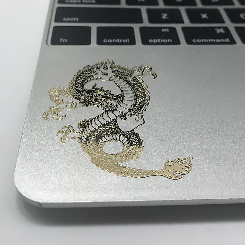 Personality Dragon tiger figure Yin and Yang eight diagrams Dragon fight metal stickers mobile phone computer decorative sticker