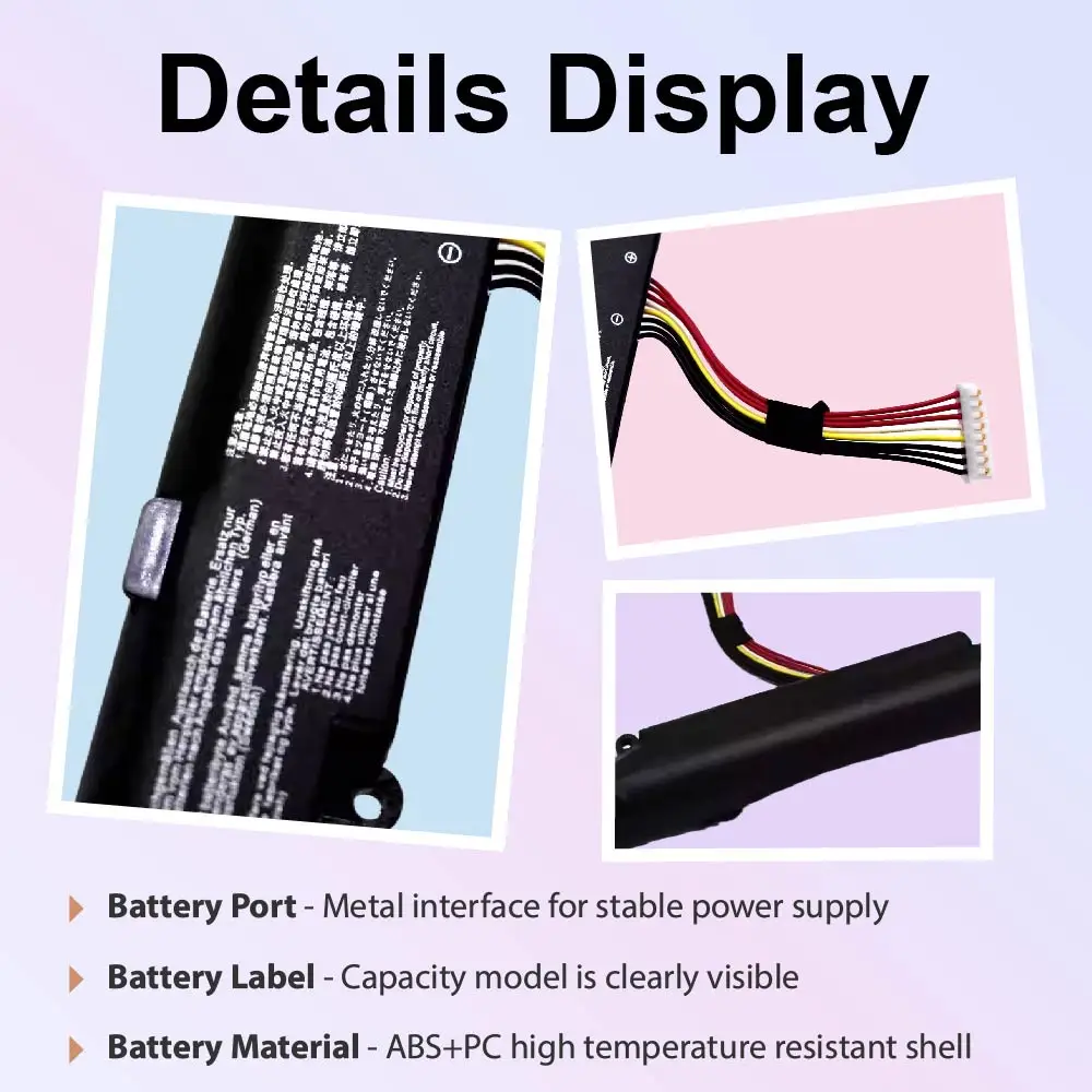 A41N1501 Laptop Battery Replacement For Asus Rog GL752VL-T4009T GL752VW-DH71 N552V N552VX-FY200T FY299T FY103T FY053T