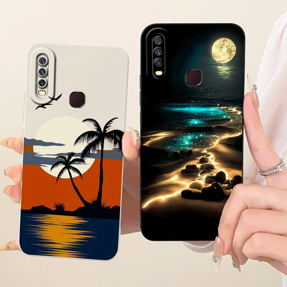 ل Vivo Y11 2019 حافظة 1906 غطاء حماية الكاميرا موضة رسمت لينة سيليكون الخلفي شل ل Vivo Y12 Y12i Y15 Y17 Funda جديد